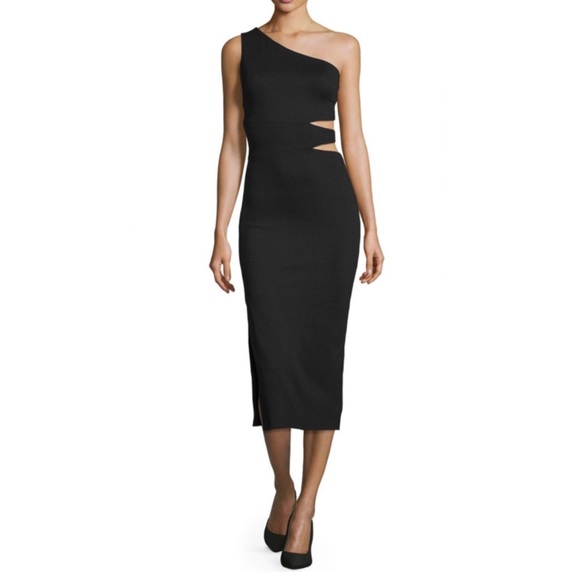 NWT Alice + Olivia Margo Cut-Out Viscose Sheath Dress Black Size 2 - Picture 7 of 16